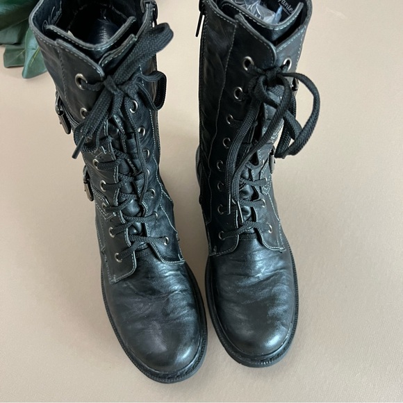Black Moto Combat Boots - Picture 7 of 10